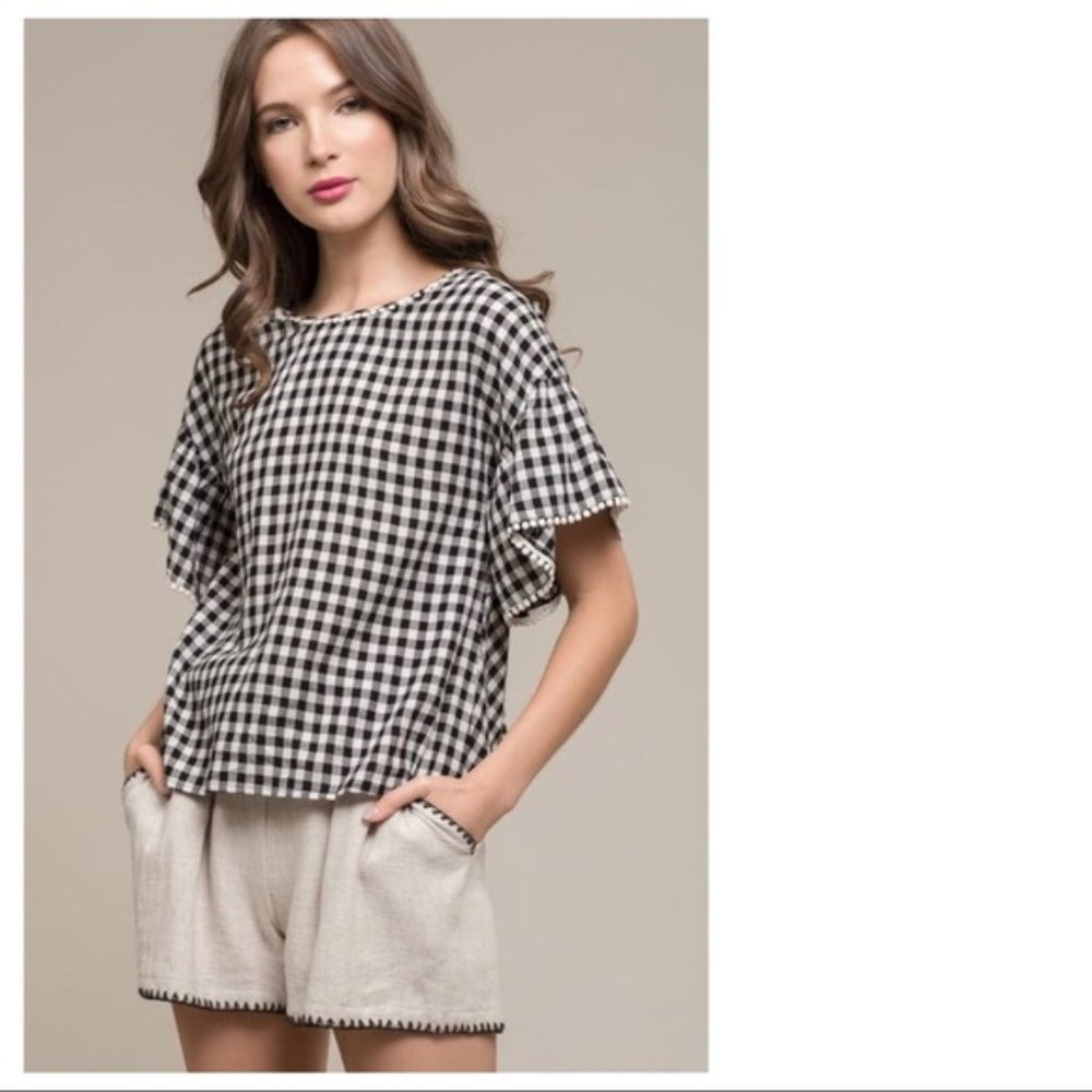 Moon River Gingham Top with Knot Back